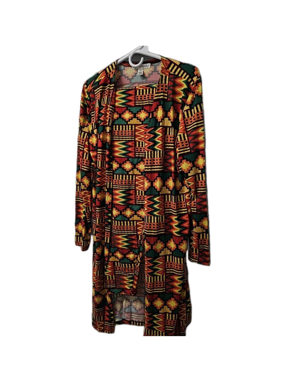 Eye Candy 2 Piece Pullover/Pants Set Stretch Longsleeve Rasta Raggae 1x/3x Vtg